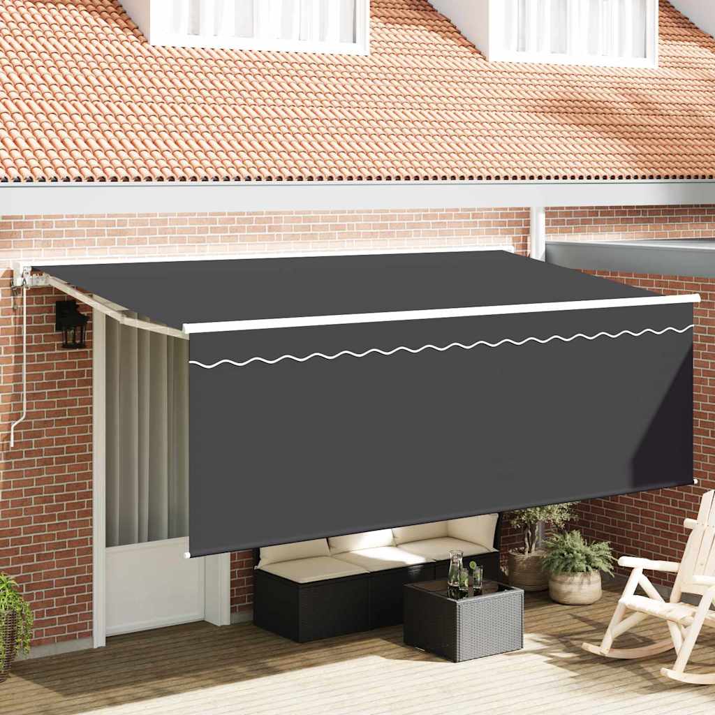 Tenda Retrattile Antracite 350 x 200 cm Poliestere e Alluminio
