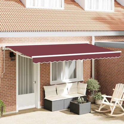 Tenda Retrattile Borgogna 350 x 200 cm Alluminio e Tessuto