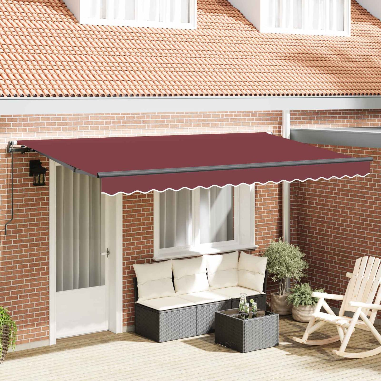 Tenda Retrattile Borgogna 350 x 200 cm Tessuto