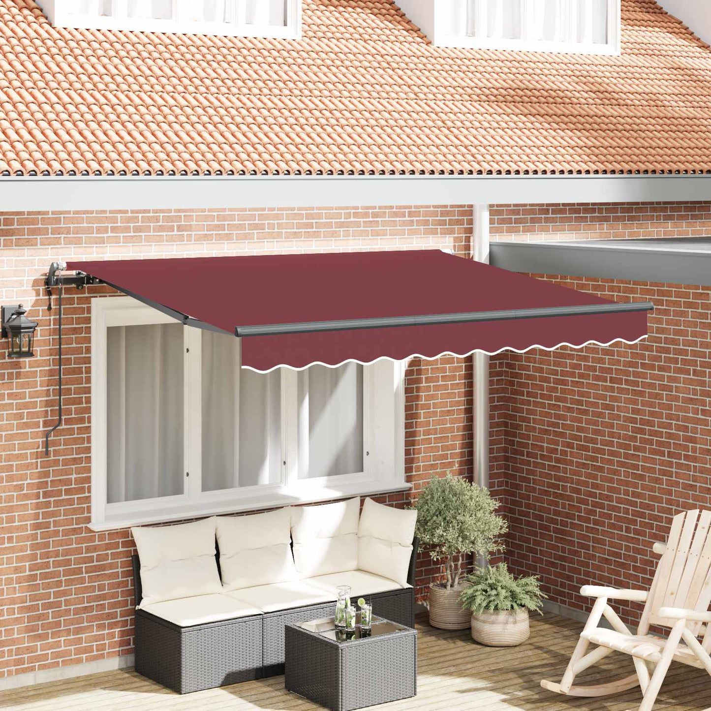 Tenda Retrattile Borgogna 350 x 200 x 165 cm Tessuto
