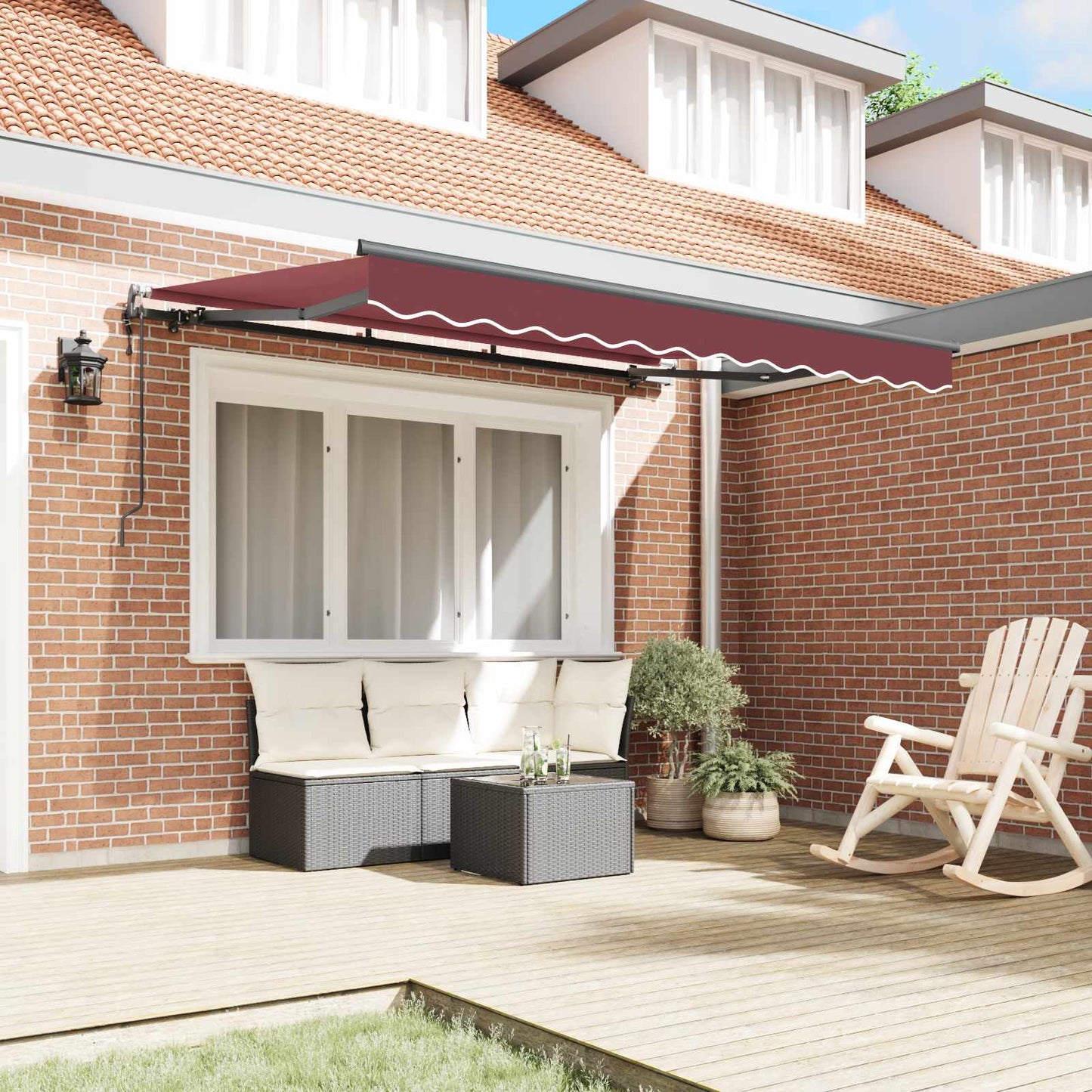 Tenda Retrattile Borgogna 350 x 200 x 165 cm Tessuto