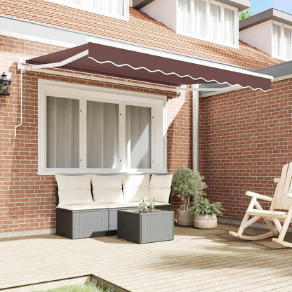 Tenda Retrattile Marrone 350 x 200 cm Alluminio e Tessuto