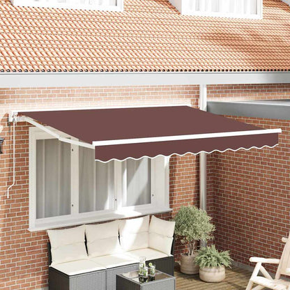Tenda Retrattile Marrone 350 x 200 cm Alluminio e Tessuto