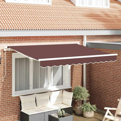 Tenda Retrattile Marrone 350 x 200 cm Tessuto