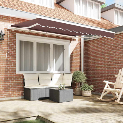 Tenda Retrattile Marrone 350 x 200 cm Tessuto