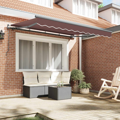 Tenda Retrattile Marrone 350 x 200 cm Tessuto