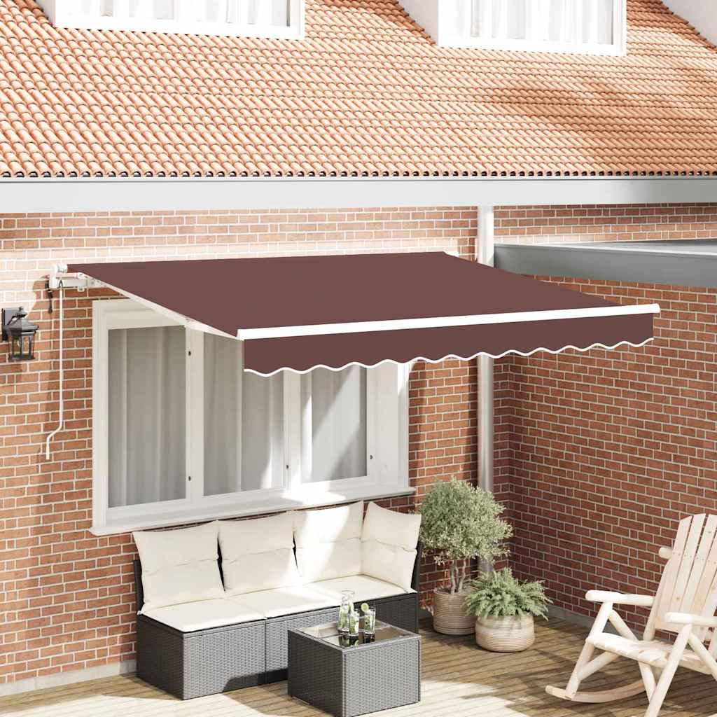 Tenda Retrattile Marrone 350 x 200 cm Tessuto