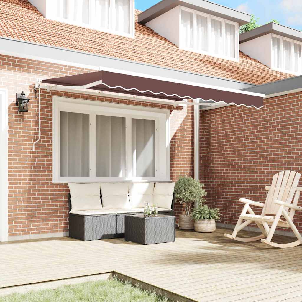 Tenda Retrattile Marrone 350 x 200 cm Tessuto