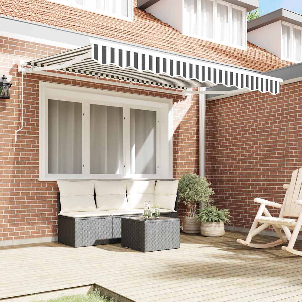 Tenda Retrattile Antracite e Bianco 350 x 200 cm