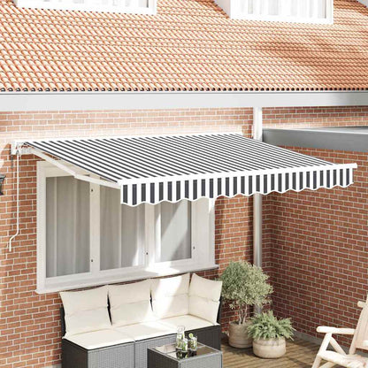 Tenda Retrattile Antracite e Bianco 350 x 200 cm