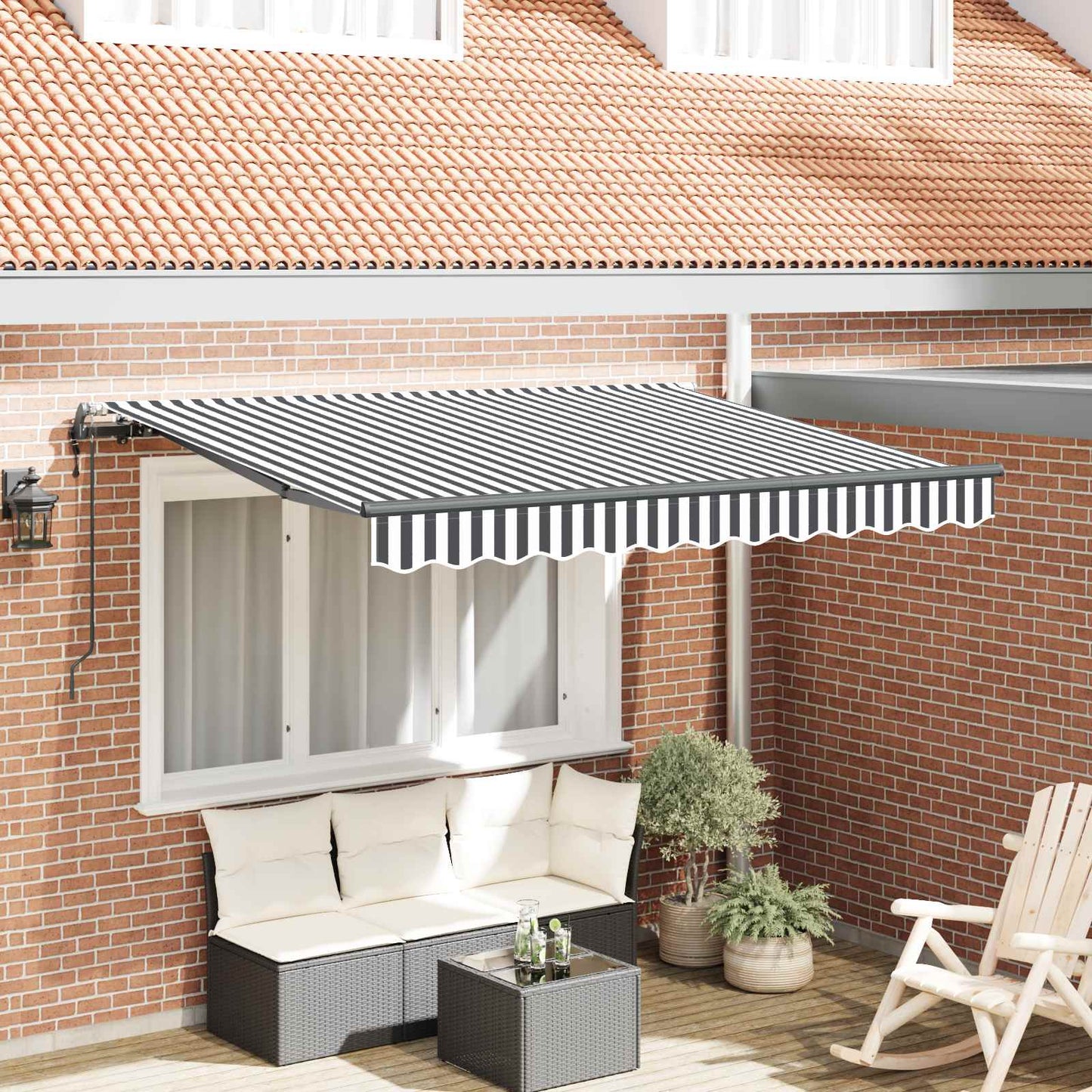Tenda Retrattile Antracite 350 x 200 cm Tessuto
