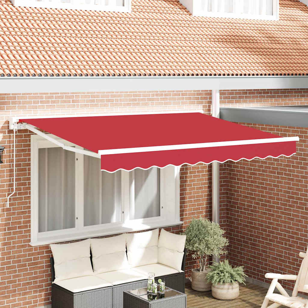 Tenda Retrattile Rosso 350 x 200 cm Alluminio e Tessuto