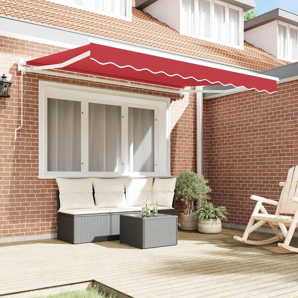 Tenda Retrattile Rosso 350 x 200 cm Alluminio e Tessuto