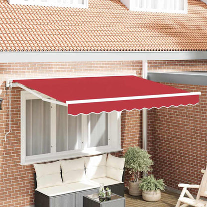 Tenda Retrattile Rosso 350 x 200 cm Alluminio e Tessuto