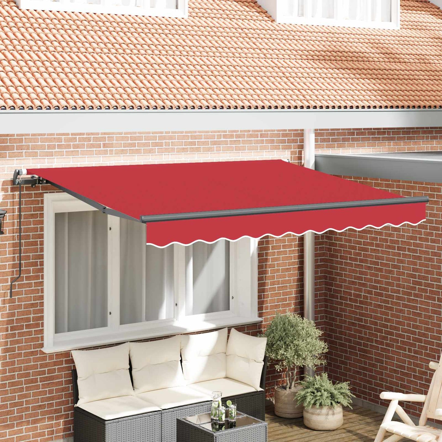 Tenda Retrattile Rosso 350 x 200 cm Tessuto