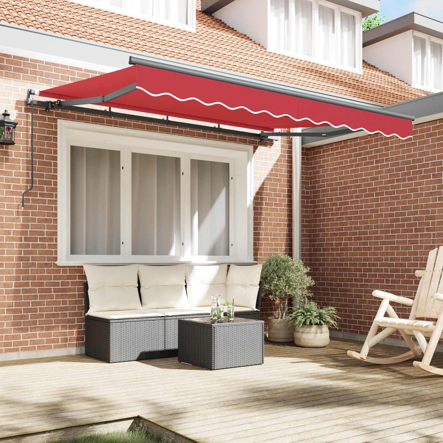 Tenda Retrattile Rosso 350 x 200 cm Tessuto