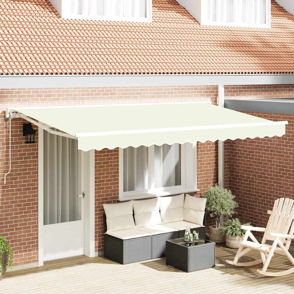 Tenda Retrattile Crema 400 x 200 cm Alluminio e Tessuto