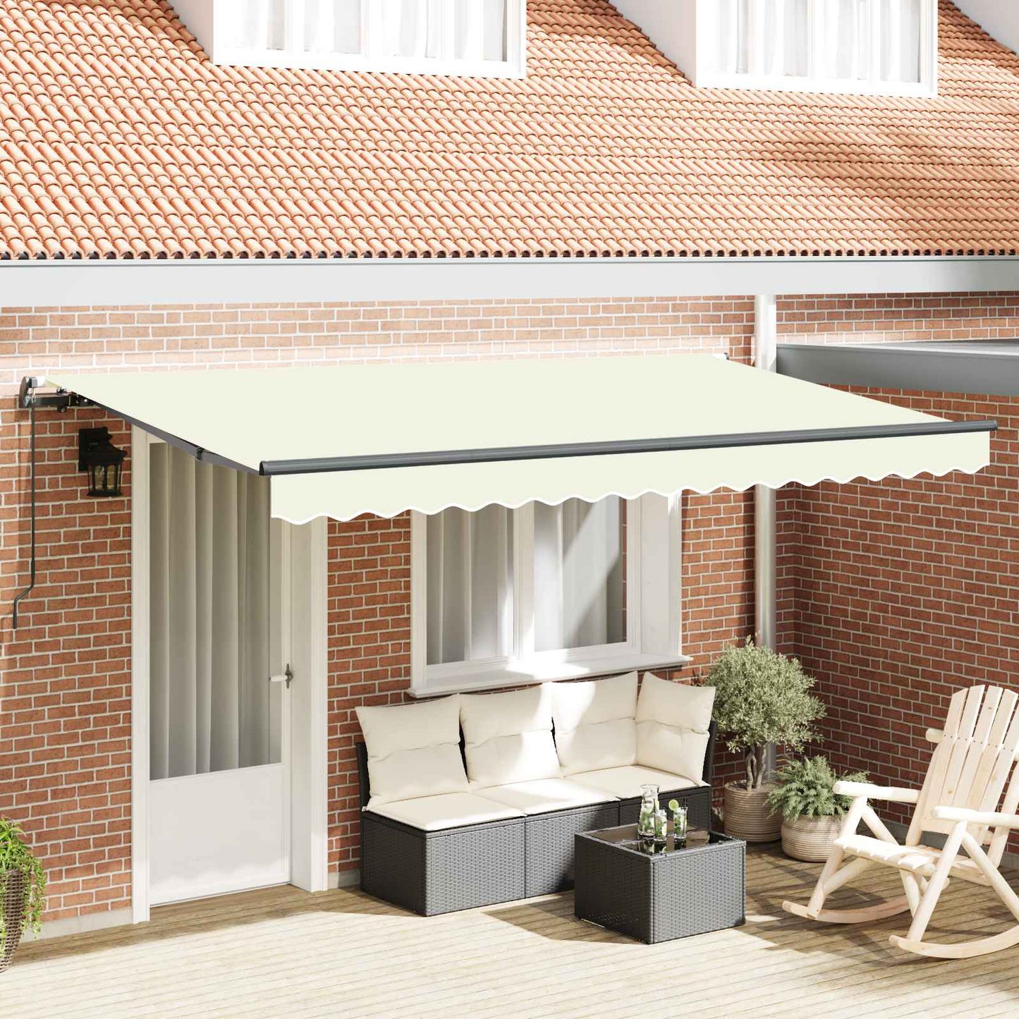 Tenda Retrattile Crema 400 x 200 cm Tessuto