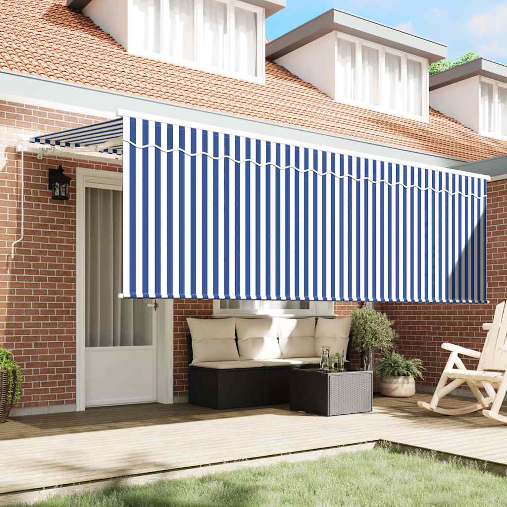 Tenda Retrattile Blu e Bianco 400 x 200 cm