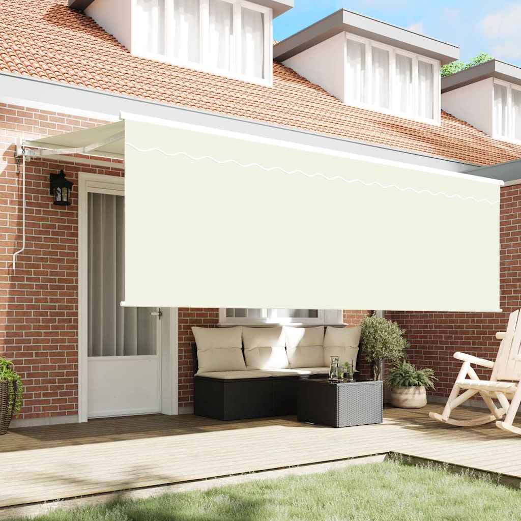 Tenda Retrattile Crema 400 x 200 cm Poliestere e Alluminio