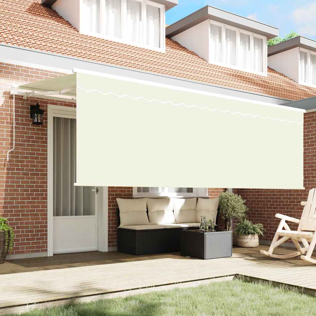 Tenda Retrattile Crema 400 x 200 cm Poliestere e Alluminio