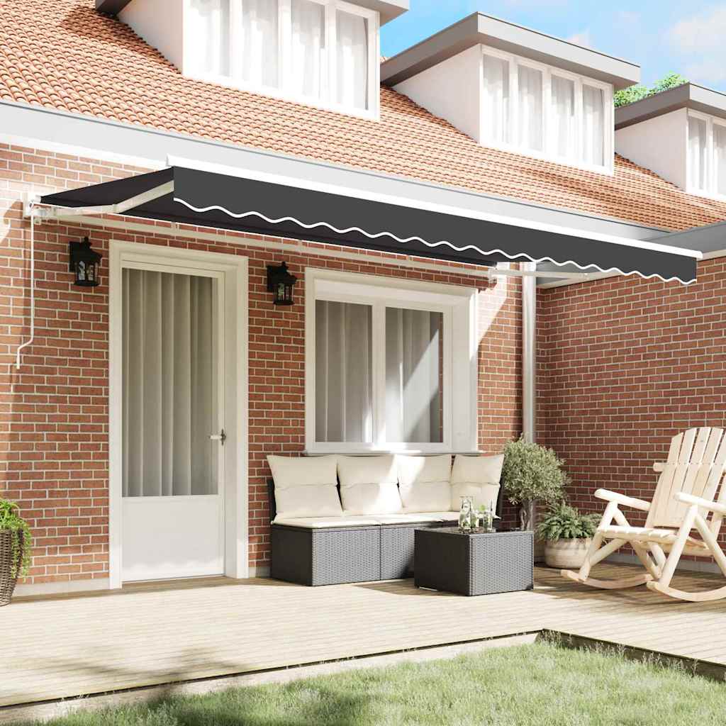 Tenda Retrattile Antracite 400 x 200 cm Alluminio e Tessuto