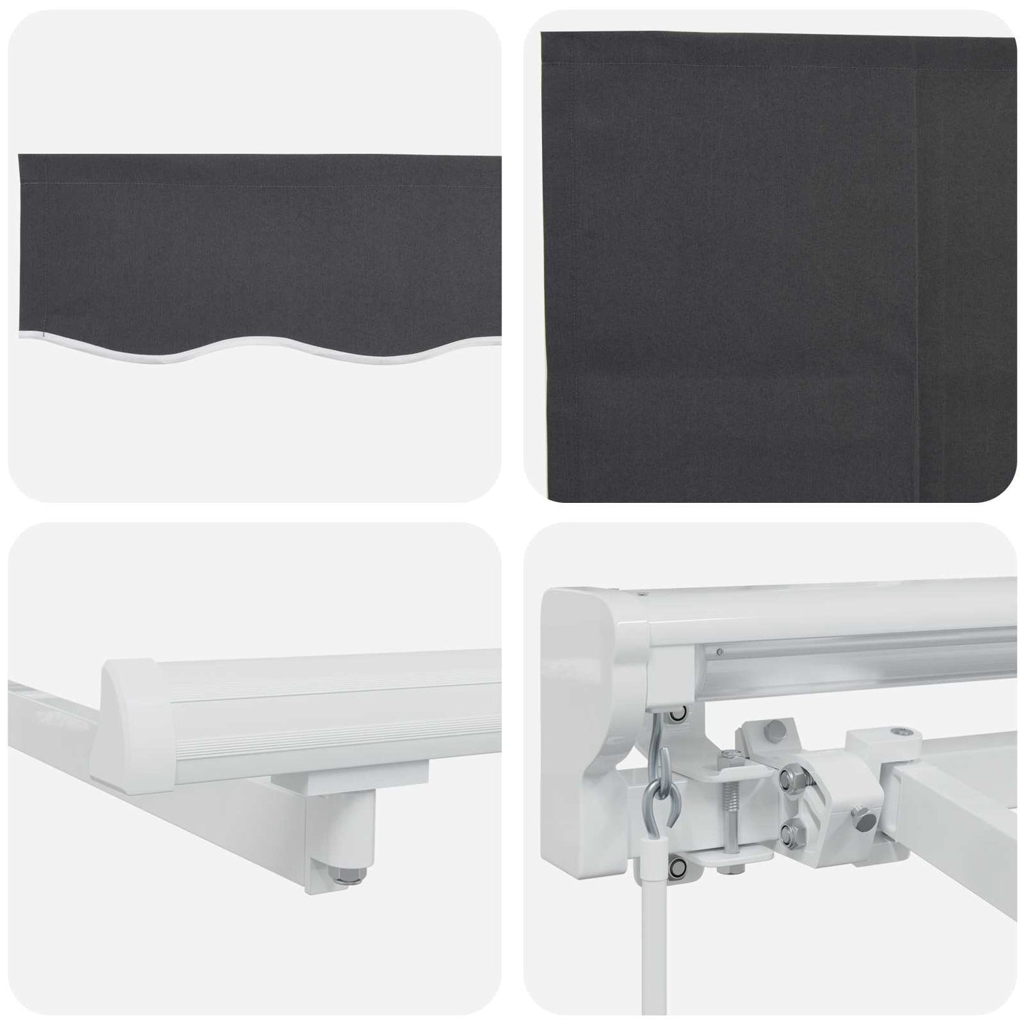 Tenda Retrattile Antracite 400 x 200 cm Poliestere e Alluminio