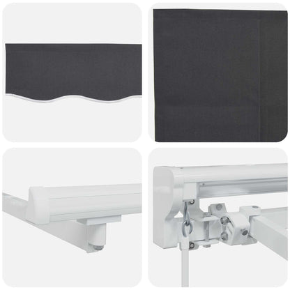 Tenda Retrattile Antracite 400 x 200 cm Poliestere e Alluminio