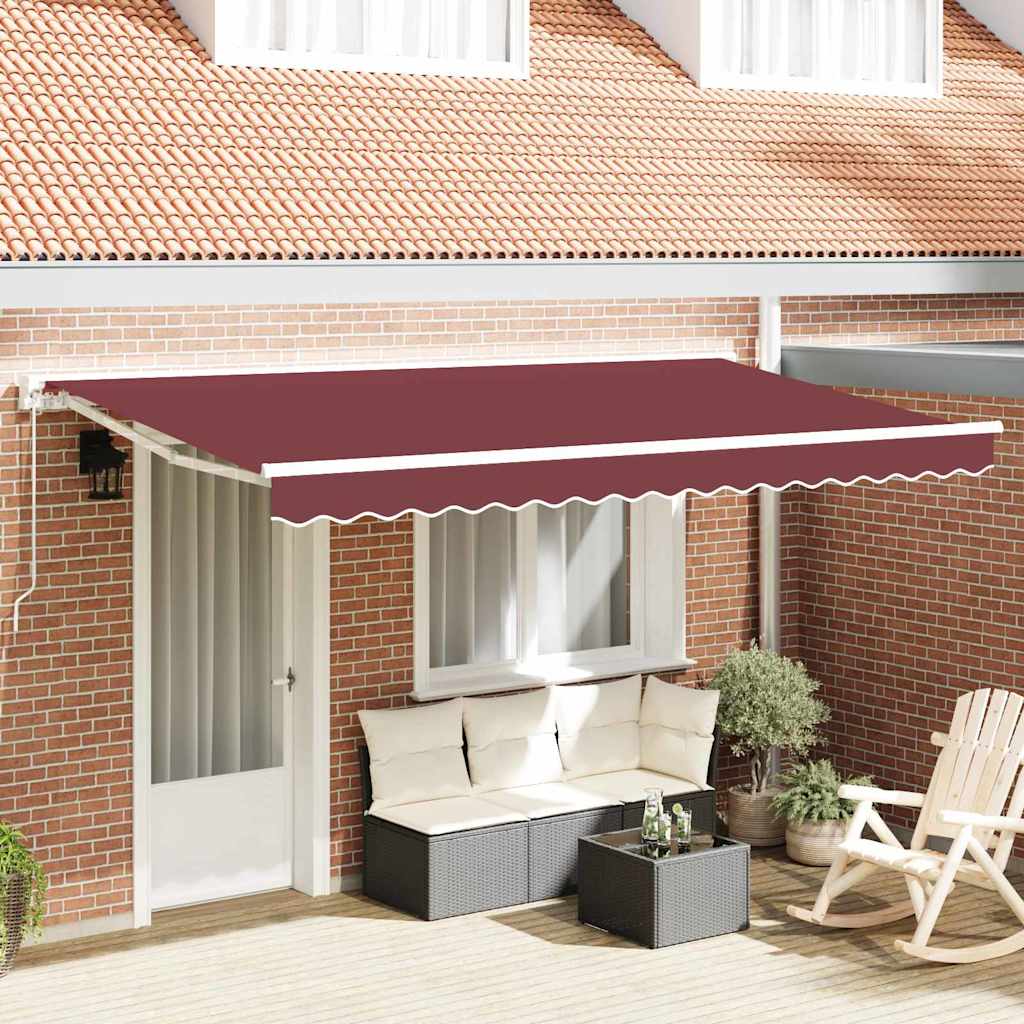Tenda Retrattile Borgogna 400 x 200 cm Alluminio e Tessuto