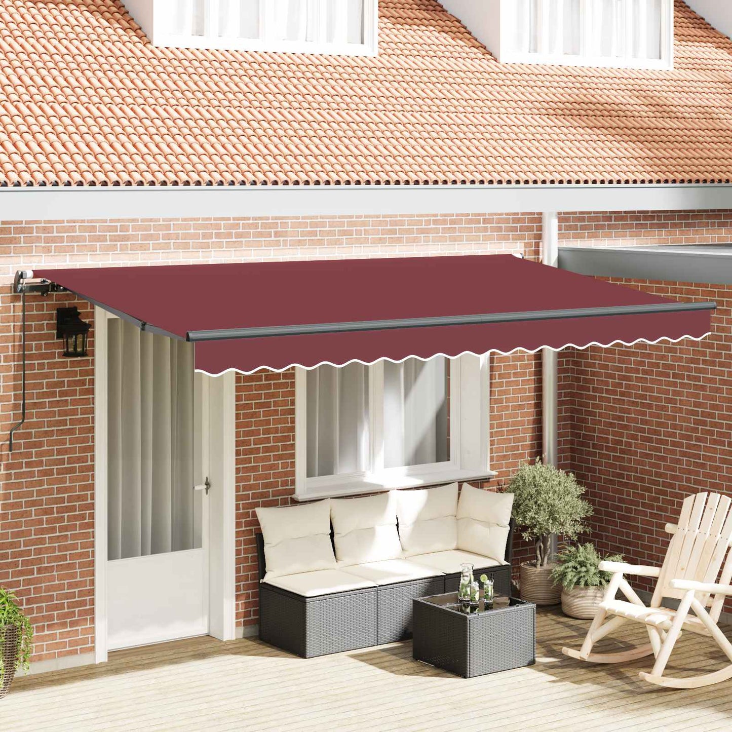Tenda Retrattile Borgogna 400 x 200 cm Tessuto