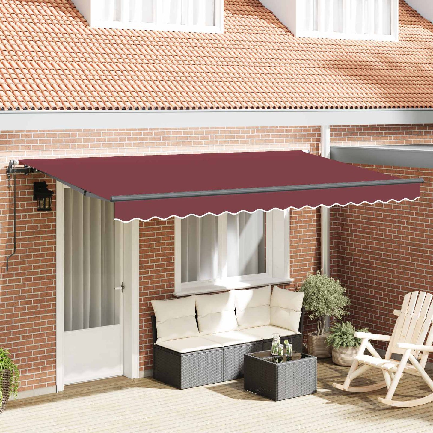 Tenda Retrattile Borgogna 400 x 200 cm Tessuto