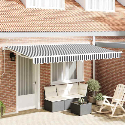 Tenda Retrattile Antracite e Bianco 400 x 200 cm