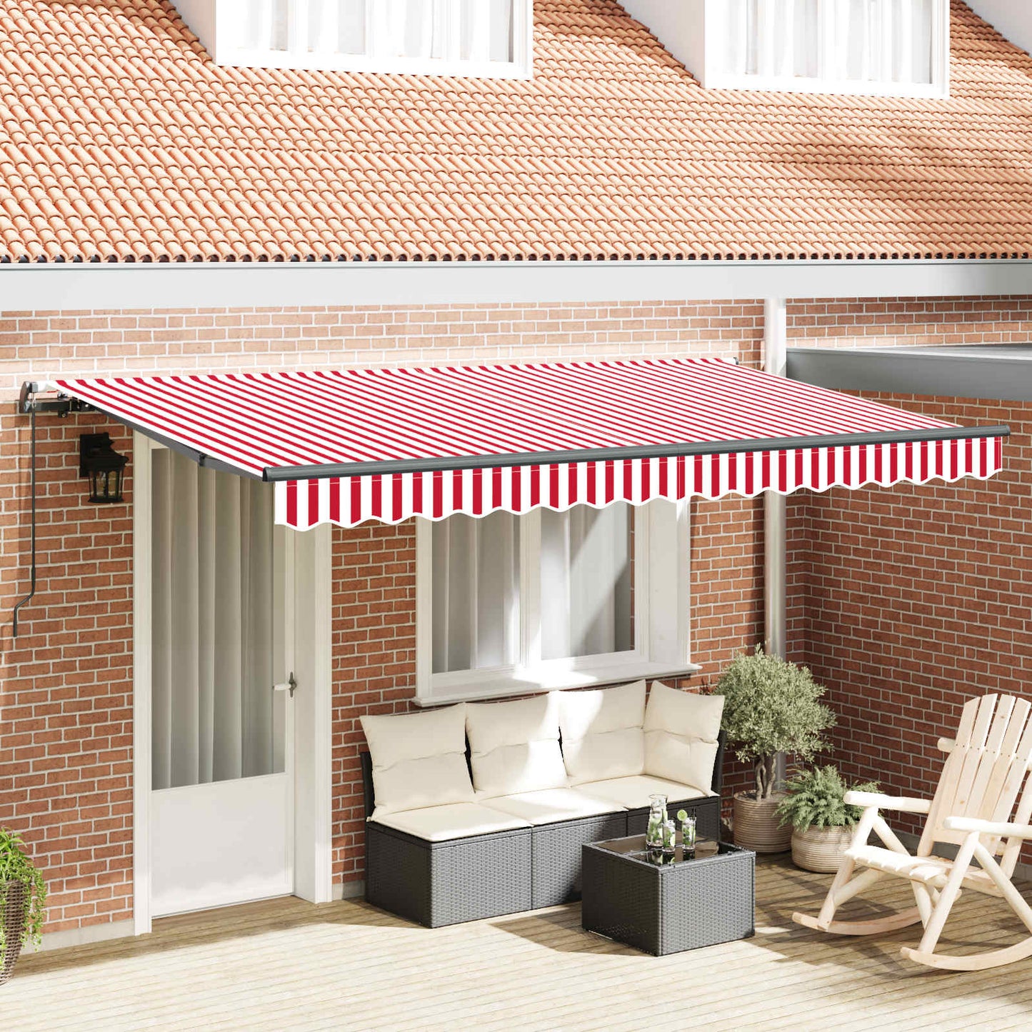 Tenda Retrattile Rosso 400 x 200 cm Tessuto