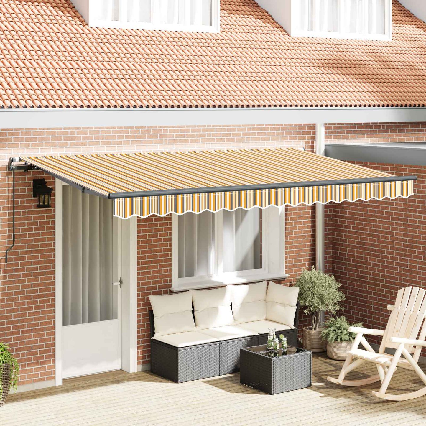Tenda Retrattile Giallo 400 x 200 cm Tessuto