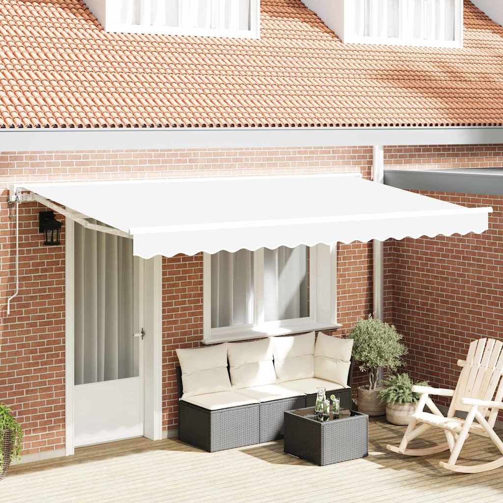 Tenda Retrattile Bianco 400 x 200 cm Alluminio e Tessuto