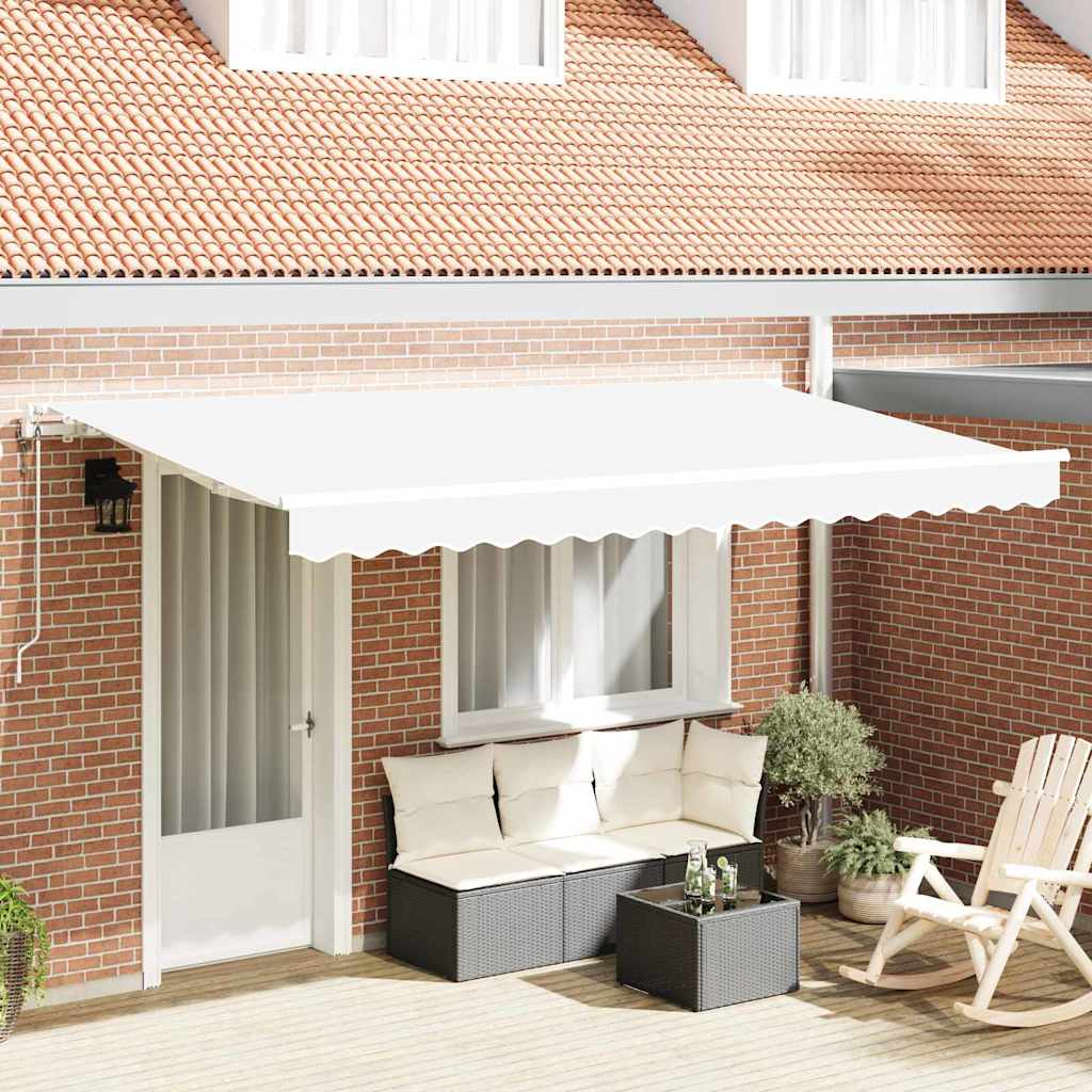 Tenda Retrattile Bianco 400 x 200 cm Tessuto