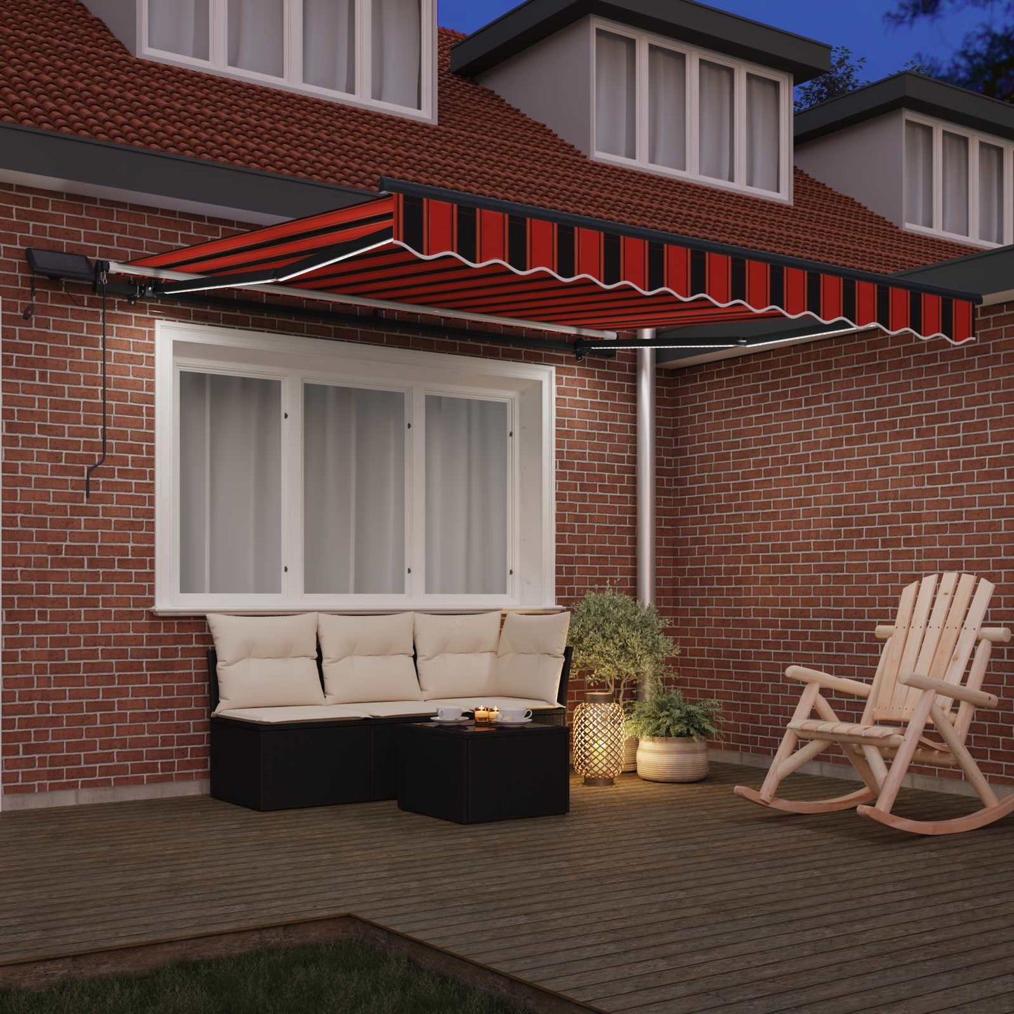 Tenda Retrattile arancione e marrone 300 x 250 cm Tessuto