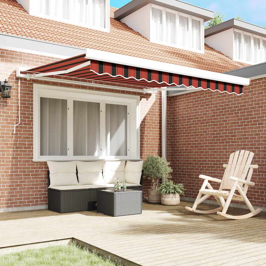 Tenda Retrattile Rosso e Nero 300 x 250 cm Tessuto e Metallo