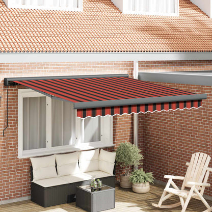 Tenda Retrattile Rosso e Nero 300 x 250 cm Tessuto e Metallo