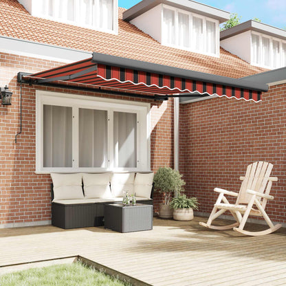 Tenda Retrattile Rosso e Nero 300 x 250 cm Tessuto e Metallo