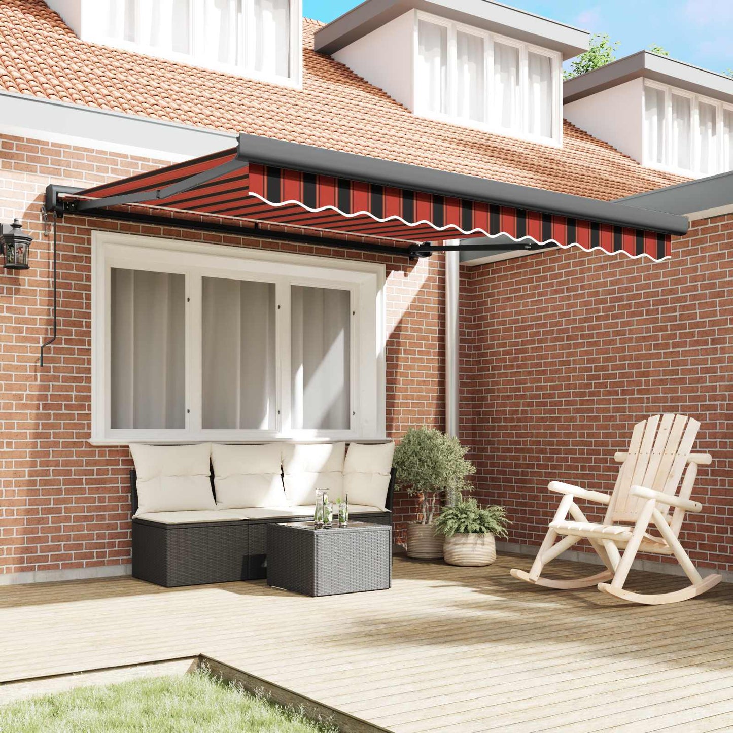 Tenda da Sole Arancione e Marrone 300 x 250 x 165 cm