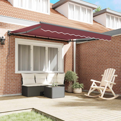Tenda Retrattile Borgogna 300 x 250 cm Alluminio e Tessuto