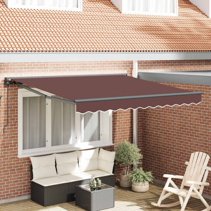 Tenda Retrattile Marrone 300 x 250 cm Alluminio e Tessuto