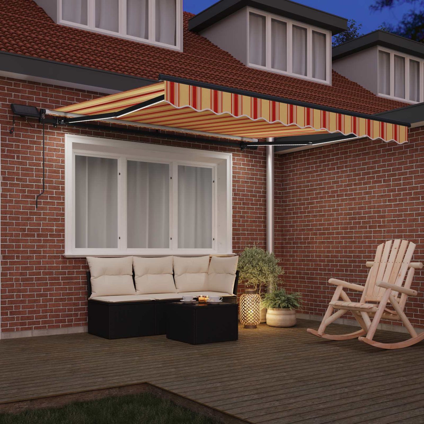 Tenda Retrattile Giallo e Arancione 300 x 250 cm Tessuto