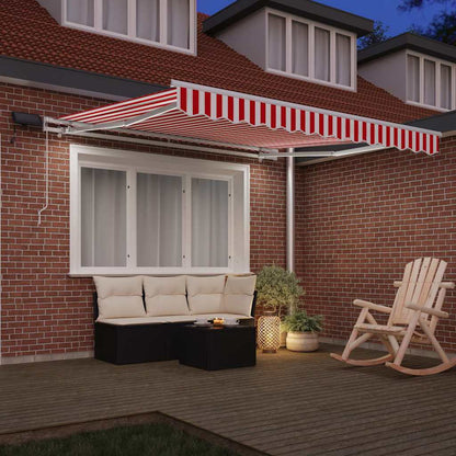 Tenda Retrattile Rosso e Bianco 300 x 250 cm Tessuto e acciaio