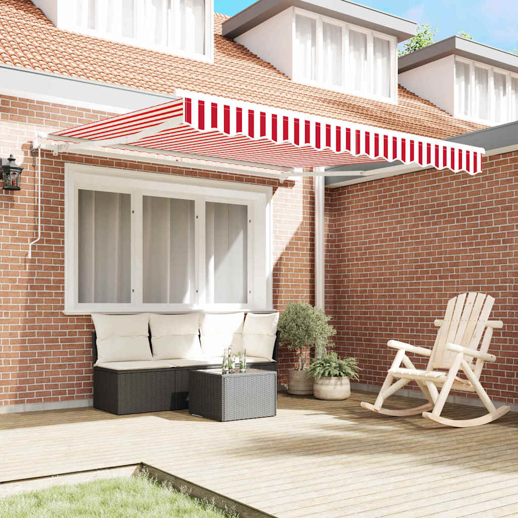 Tenda Retrattile Rosso e bianco 300 x 250 cm Tessuto