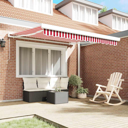 Tenda Retrattile Rosso e Bianco 300 x 250 cm Tessuto e Metallo