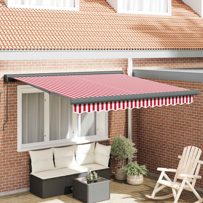 Tenda Retrattile Rosso e Bianco 300 x 250 cm Tessuto e Metallo