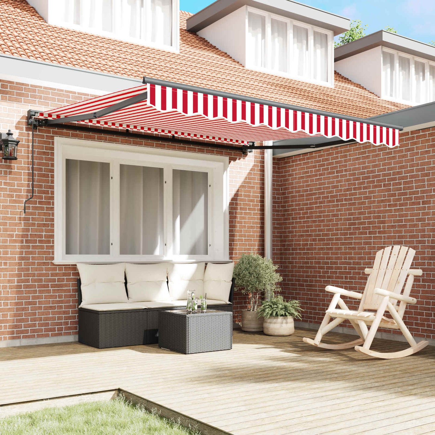 Tenda Retrattile Rosso e Bianco 300 x 250 cm