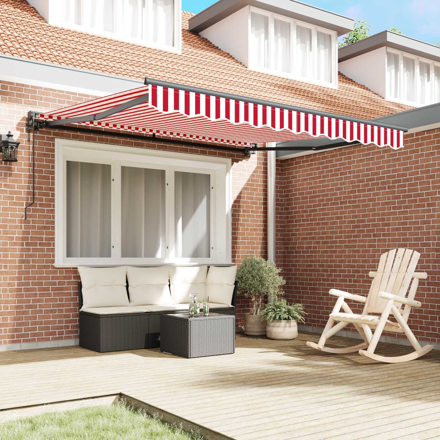 Tenda Retrattile Rosso e Bianco 300 x 250 cm